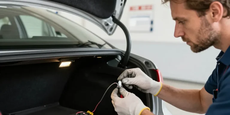 où s'effectue le changement d'une ampoule à l'arrière du véhicule